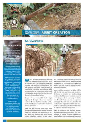WFP Kenya Factsheet - Asset Creation