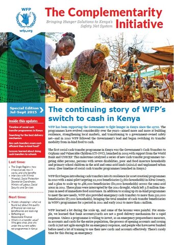 The Complementarity Initiative - The continuing story of WFP’s switch to cash in Kenya (July-Sept 2015)