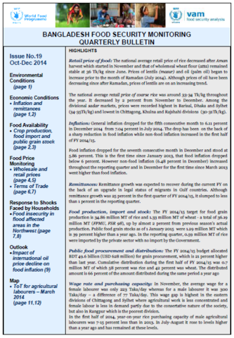 Bangladesh - Food Security Monitoring System, 2014