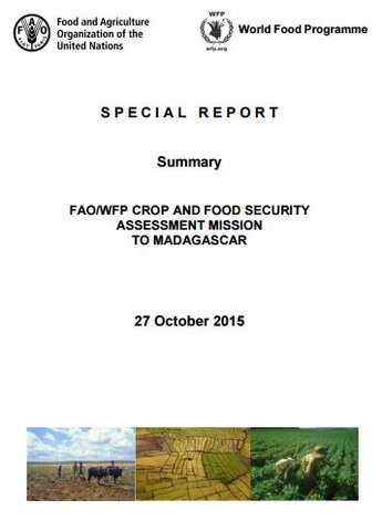 Madagascar - FAO/WFP Crop and Food Security Assessment Mission, October 2015