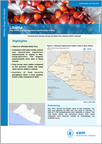 Liberia - mVAM Bulletin #19: Coping improves significantly in May, May 2015