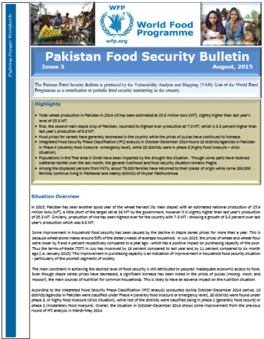 Pakistan - Food Security Bulletins, 2015