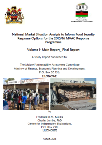 Malawi - National Market Situation Analysis to Inform Food Security Response Options for the 2015/16 MVAC Response Programme, August 2015
