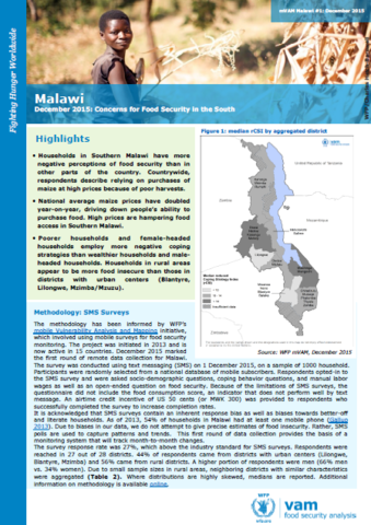 Malawi - Bulletin #1: Concerns for Food Security in the South, December 2015
