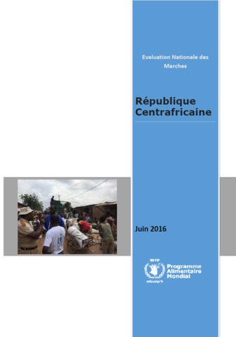 Central African Republic - Evaluation Nationale des Marches, June 2016