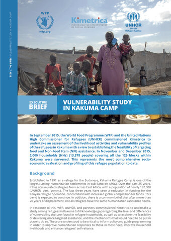 Refugee Household Vulnerability Study: Kakuma Refugee Camps