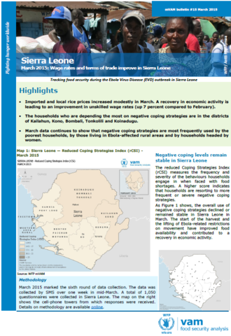 Sierra Leone - mVAM Bulletin #15: Wage rates and terms of trade improve in Sierra Leone, March 2015