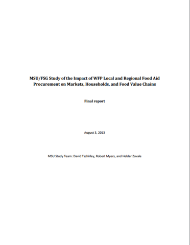 Impact of WFP Local and Regional Food Procurement on Markets, Households and Food Value Chains