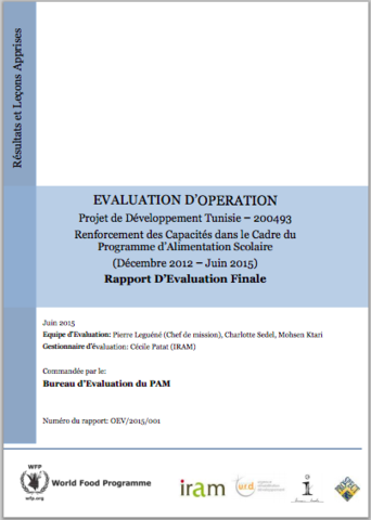 Tunisia DEV 200493 Capacity Development in the Framework of the School Feeding Programme (2012-2015): An Operation Evaluation