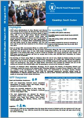 WFP SOUTH SUDAN SITUATION REPORT #89, 08 AUGUST 2015
