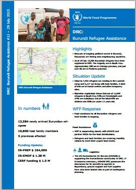 WFP DRC Burundi Refugee Assistance Situation Report #11, 29 July 2015