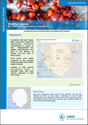 Sierra Leone - mVAM Bulletin #20: Modest improvements in coping in May, May 2015