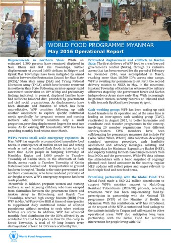 World Food Programme Myanmar: May Operational Report