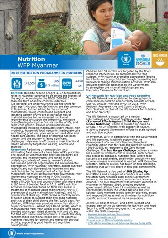 WFP Myanmar: Nutrition Programme
