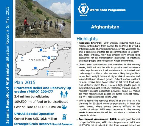 WFP Afghanistan Situation Report #05, May 2015