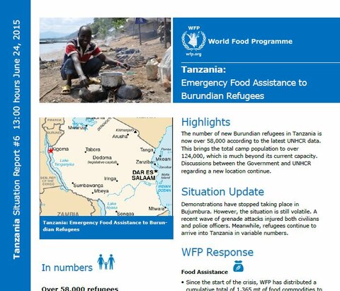 WFP Tanzania Burundian Refugees Situation Report #06, 24 June 2015