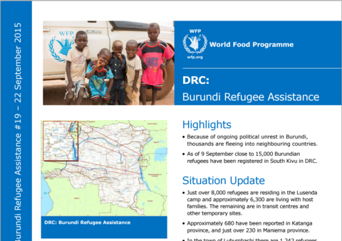 WFP DRC Burundi Refugee Assistance Situation Report #19, 22 September 2015
