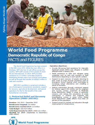 Fact sheet : WFP in the Democratic Republic of Congo