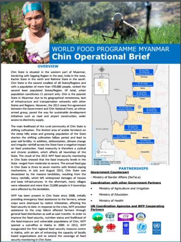 WFP Myanmar Chin Operational Brief