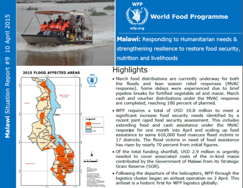 Malawi Situation Report #9, 10 April 2015