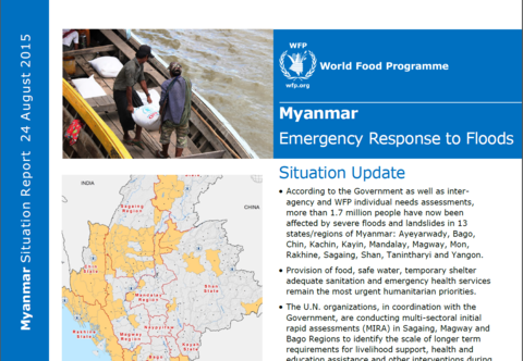WFP Myanmar Situation Report, 24 August 2015