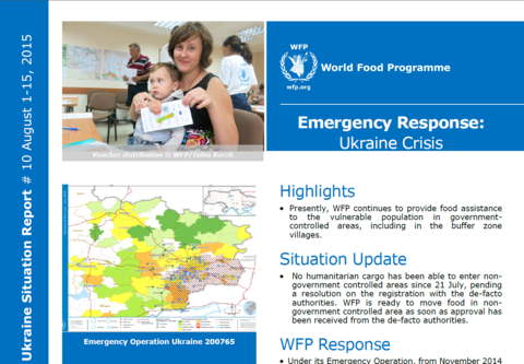 WFP Ukraine Situation Report #10, 01-15 August 2015