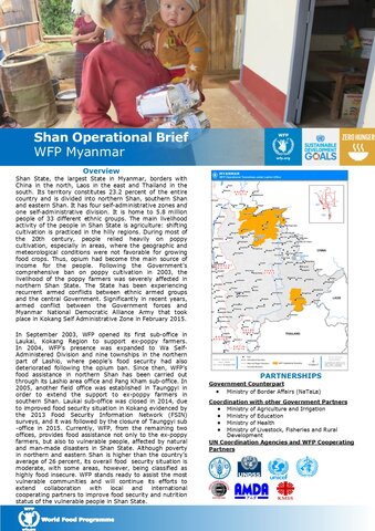 WFP Myanmar: Shan Operational Brief