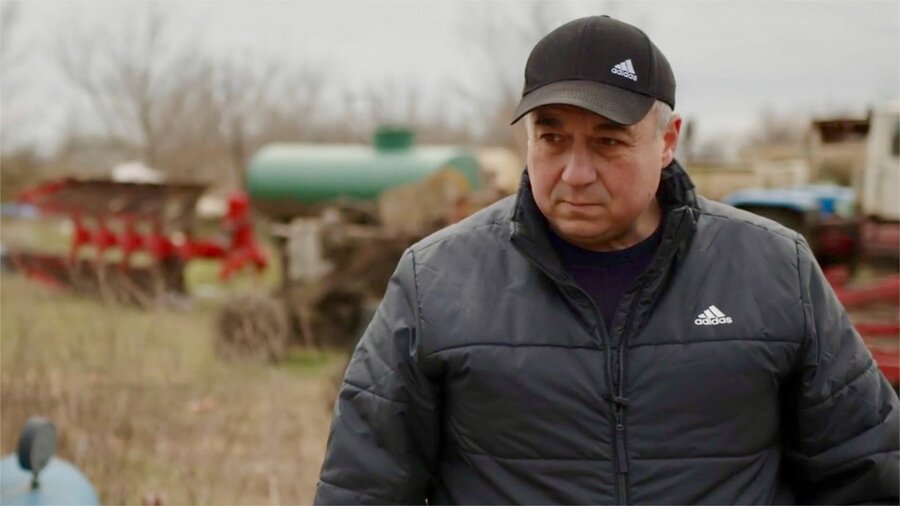 Farmer Klepach Alexander Mykolayovych cannot cultivate some of his fields because he doesn't know if they are mined or not. Photo: WFP