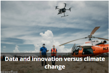 Antonio Beleza, National Institute for Disaster Management and Risk Reduction (INGD) (left) and Domingos Reane, World Food Programme, conduct a drone assessment in the wake of tropical storm Eloise. Photo: © Mercy Air/Matthias Reuter.