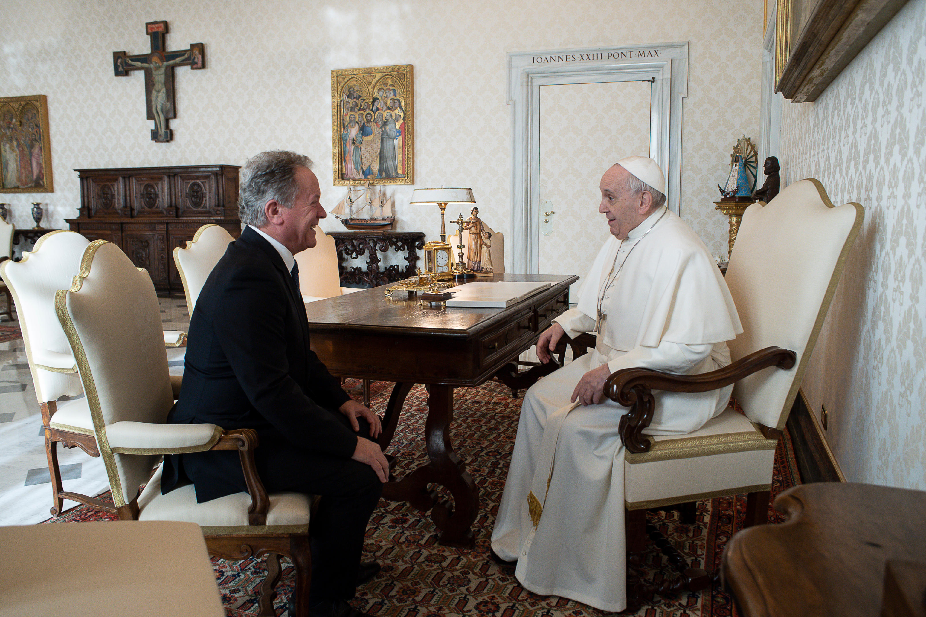 Mr. David Beasley Executive Director, World Food Programme Private Audience with his Holiness Pope Francis, Photo: L’Osservatore Romano 
