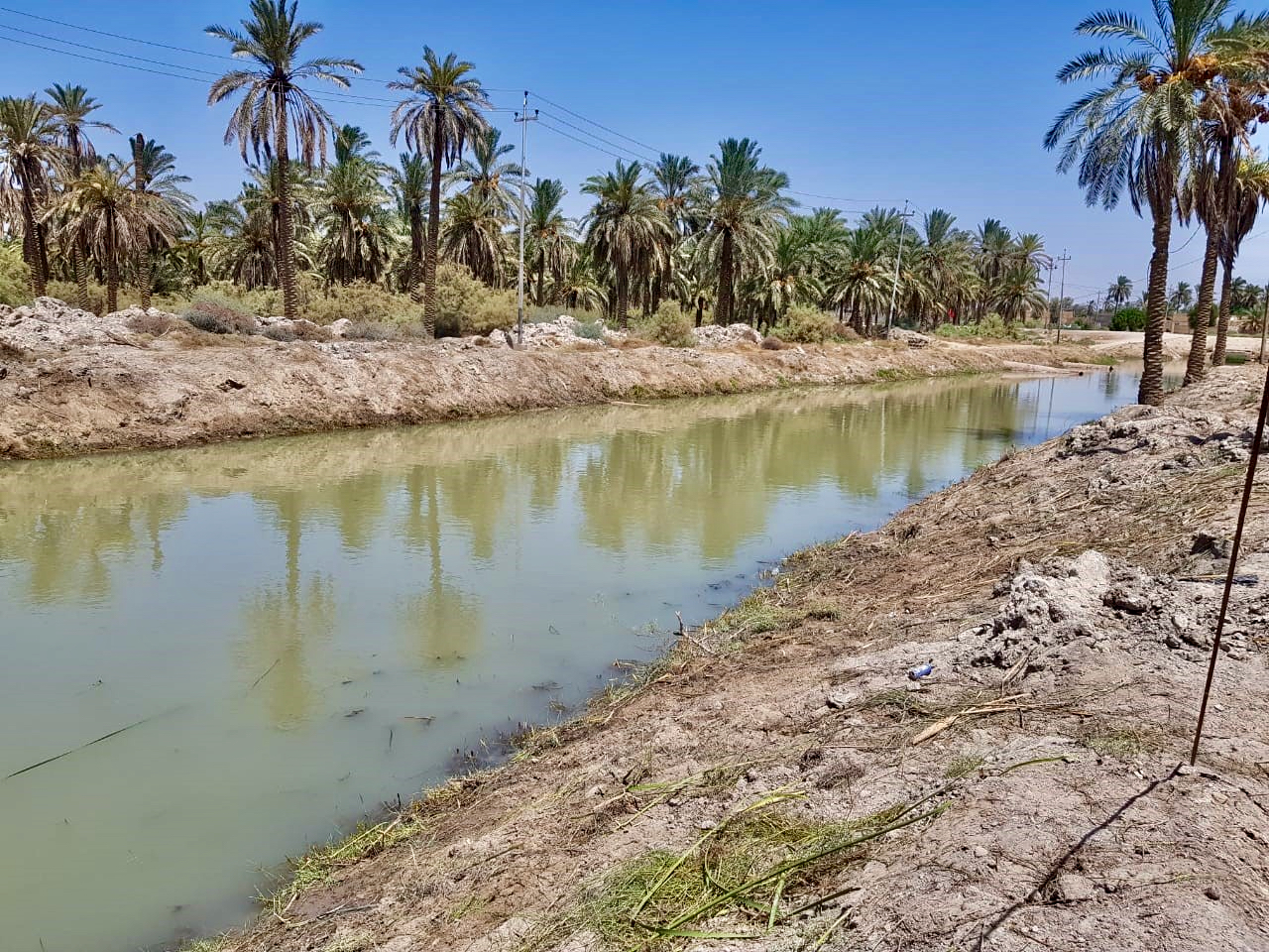 Restored irrigation canal in Thi-Qar, which participants on WFP’s resilience projects helped clear and rehabilitate, to bring water back to the community.  The projects also support vulnerable people who lost their livelihoods to earn an income during the pandemic. WFP/Photo Library