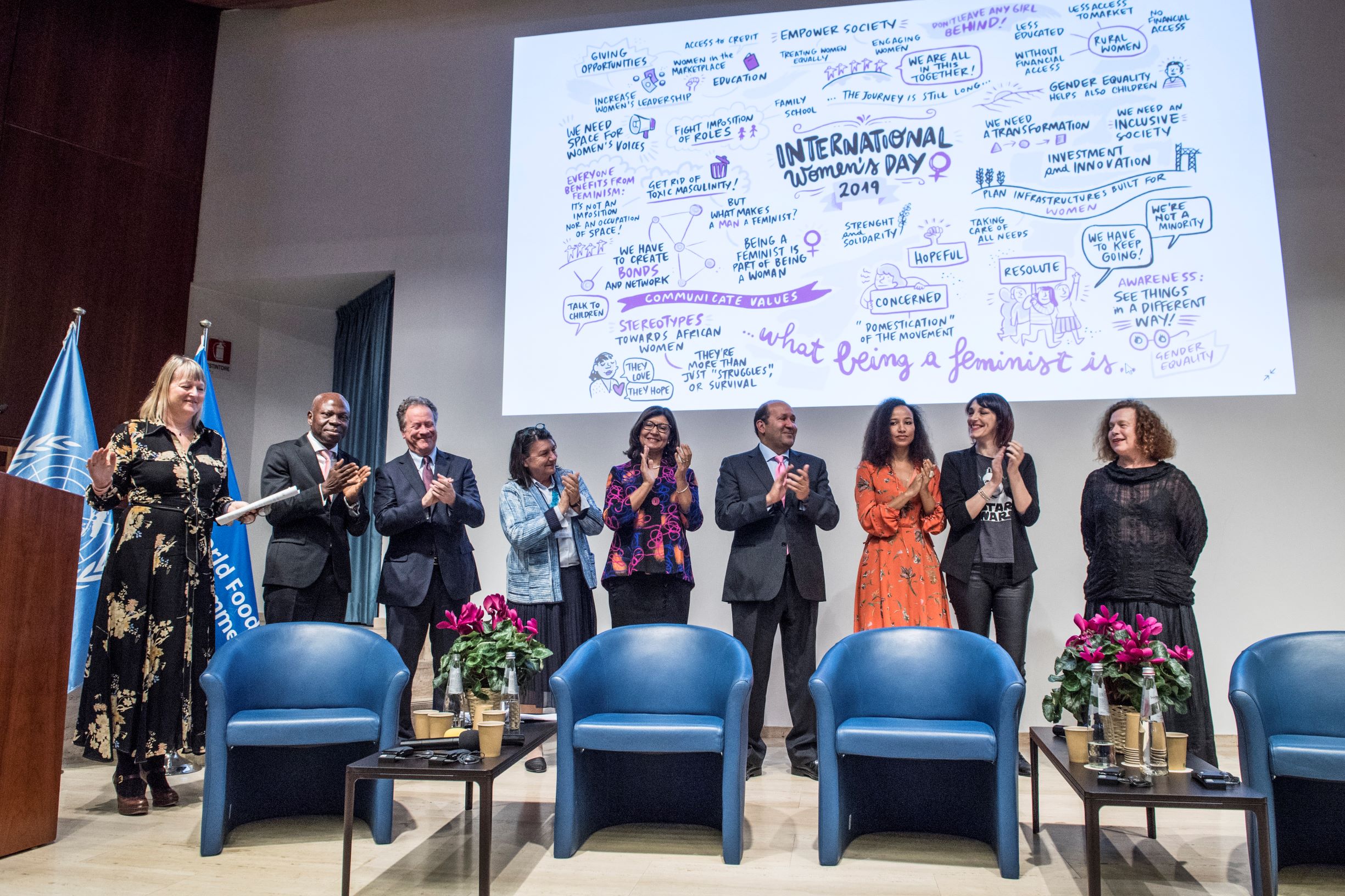 UN agencies celebrating International Women's Day with special guests.