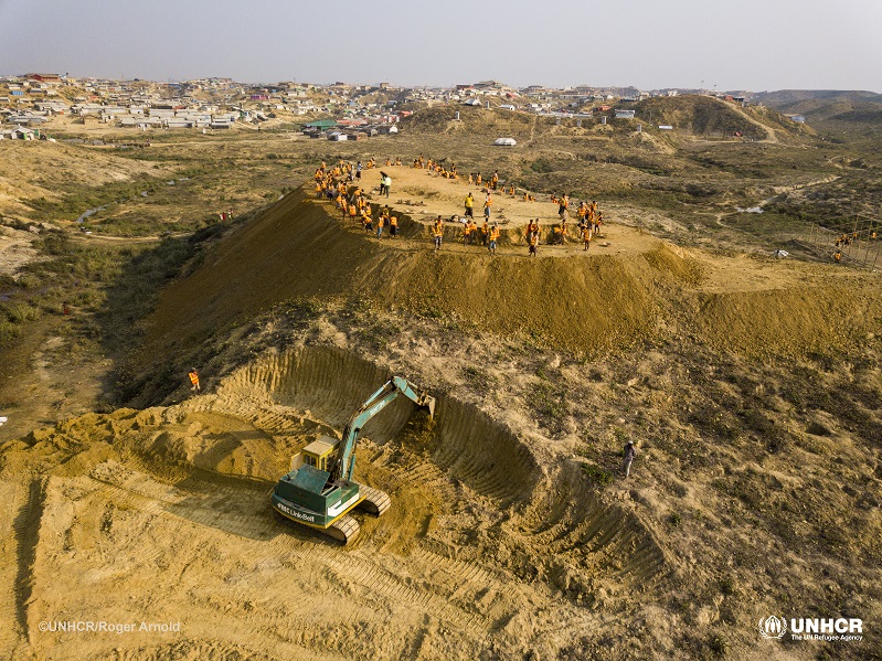 First new land ready to help Rohingya refugees move to safer ground before monsoon