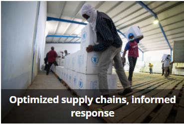 WFP Warehouse where food commodities are stored and transported to distribution sites. © WFP/Zakaria Thaij