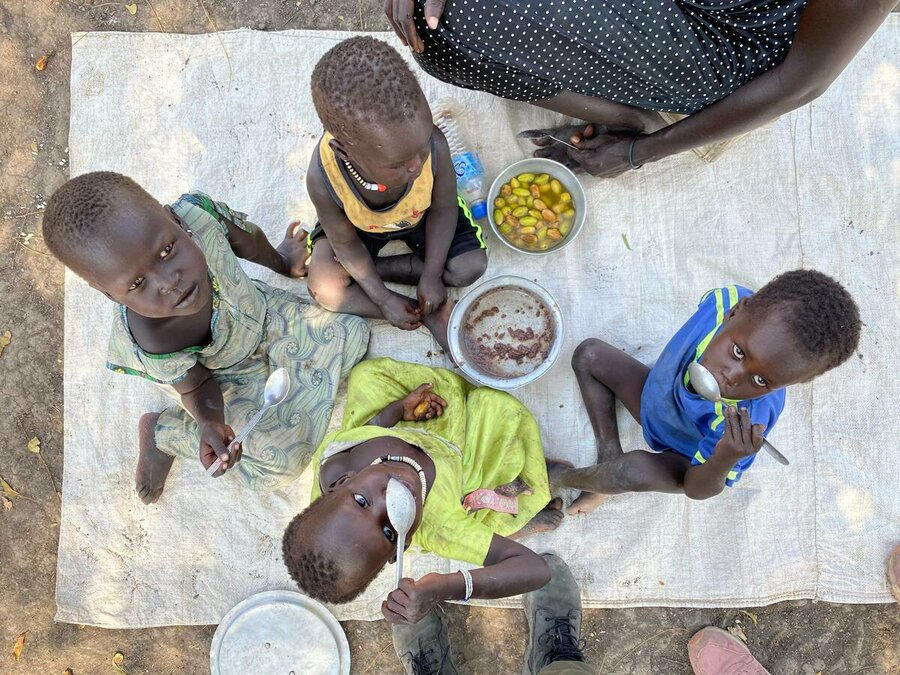 children are eating their food