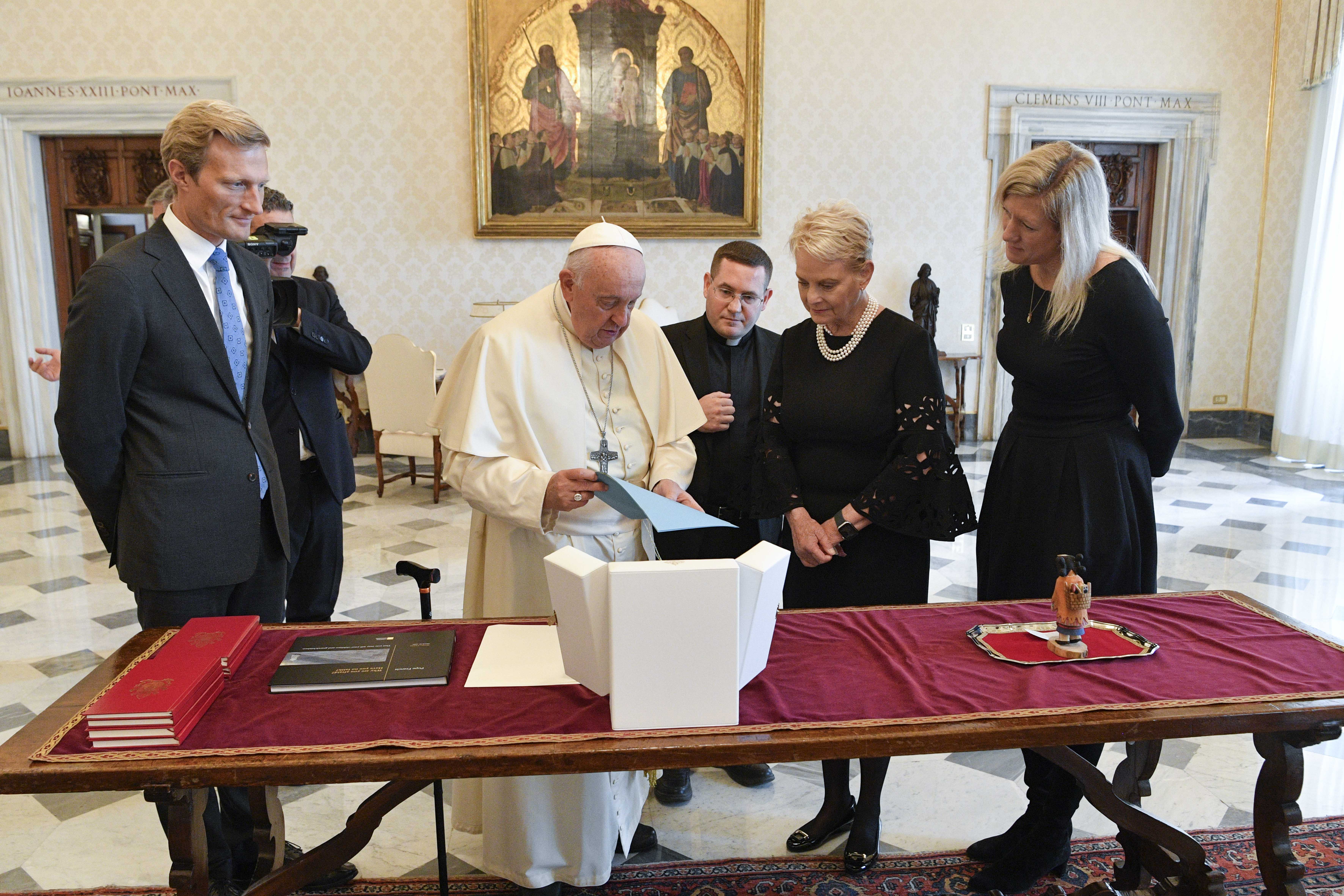 ED McCain DED Carl Skau,and Chief of Staff Meghan Latcovich and Pope Francis at the Vatican