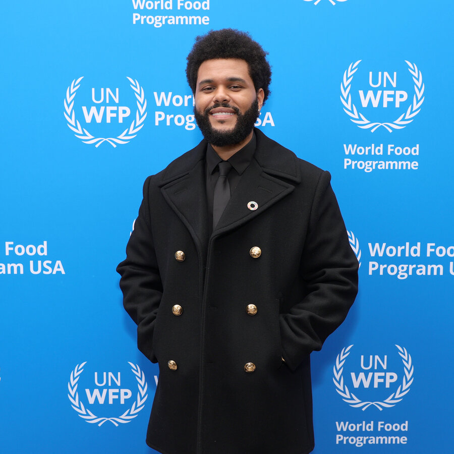 Abel Tesfaye during his announcement as WFP's Goodwill Ambassador