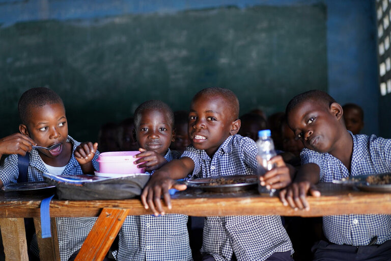 School children beneficiaries of food assistance in Haiti in response to increasing food insecurity