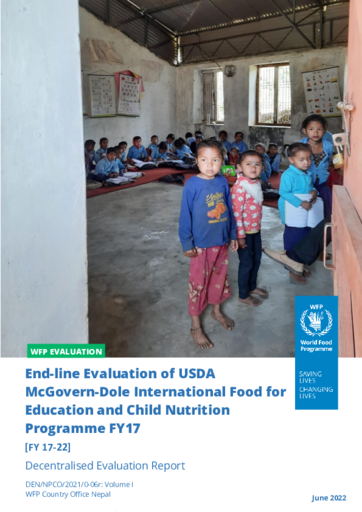 Nepal, Food for Education and Child Nutrition 2017-2022: evaluations
