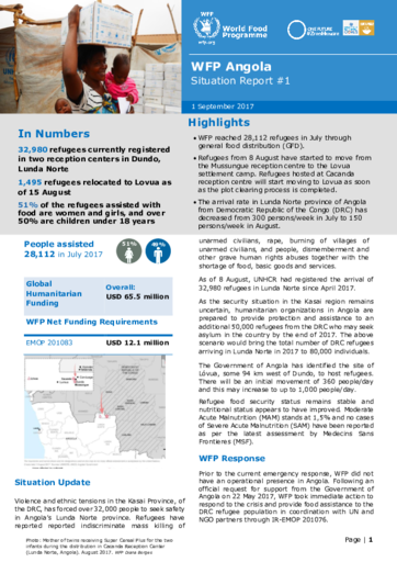 WFP Angola External Situation Reports