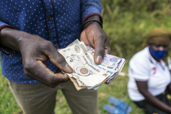 Man counting money