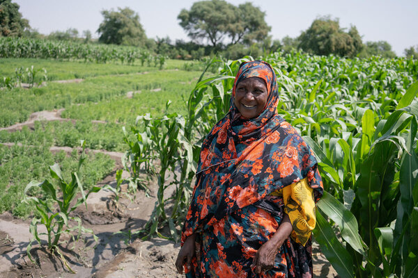 Chad woman in green field