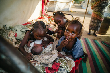 Children at a camp for internally displaced people in Kassala City, Sudan