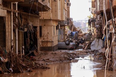 DiIn the photo: overturned cars lay among other debris caused by flash floods in Derna, eastern Libya, on September 11, 2023. Flash floods in eastern Libya killed more than 2,300 people in the Mediterranean coastal city of Derna alone, the emergency services of the Tripoli-based government said on September 12.