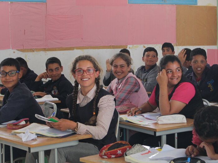 School children in the Siliana governorate in Tunisia