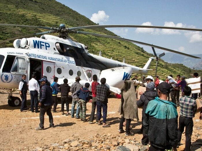 UN Humanitarian Air Service transporting passengers to remote communities
