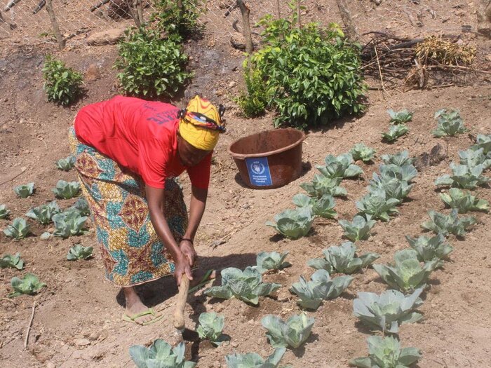 Woman working on her farm