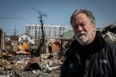 WFP Executive Director David Beasley on a recent visit to Bucha, Ukraine.