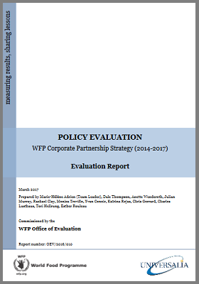 Evaluation of the WFP Corporate Partnership Strategy (2014-2017)