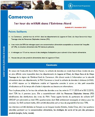 Cameroun - 1er tour du mVAM dans l'Extrême-Nord, November 2015